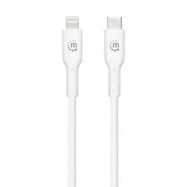 Manhattan 394505 kabel til mobiltelefon Hvid 0,5 m USB C Lightning