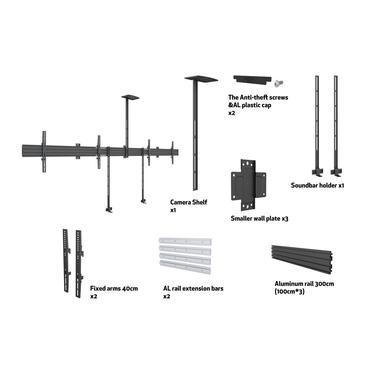 Multibrackets M Pro Series Side by Side with brackets konsol - fixerad - för 2 LCD-bildskärmar - svart