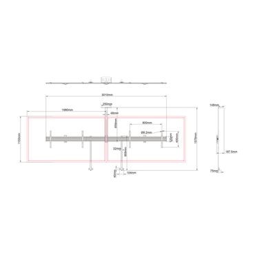 Multibrackets M Pro Series Side by Side with brackets konsol - fixerad - för 2 LCD-bildskärmar - svart