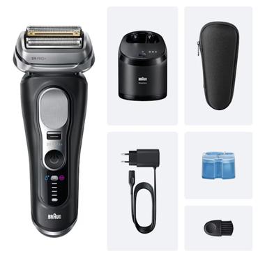 Braun Series 9 Pro+ 9660CC Folie shaver Trimmer Sort, Sølv