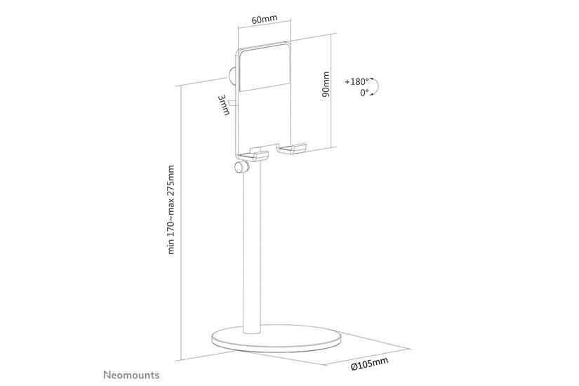 Neomounts DS10-200SL1 - st&auml;ll f&ouml;r mobiltelefon