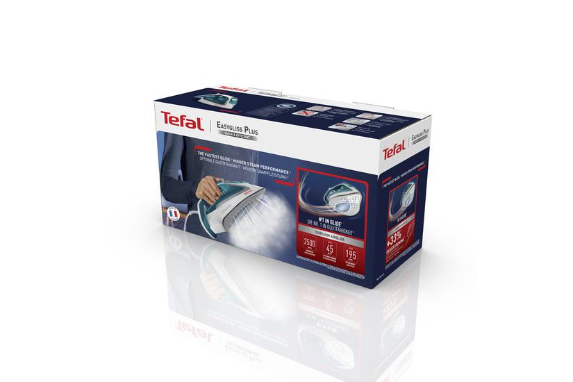 Tefal EasyGliss Plus FV5718 strygejern T&oslash;r & dampstrygejern Durilium stryges&aring;l 2400 W Turkis, Hvid