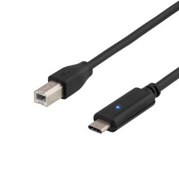 DELTACO USBC-1016 - USB typ C-kabel - 24 pin USB-C till USB typ B - 2 m