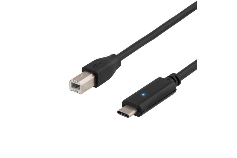DELTACO USBC-1016 - USB typ C-kabel - 24 pin USB-C till USB typ B - 2 m