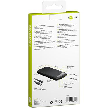 Goobay 53935 powerbank Lithium polymer (LiPo) 10000 mAh Sort