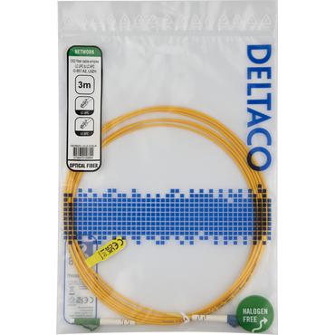 Deltaco OS2 Fiber cable, LC - LC, simplex, UPC/APC, 3,0m