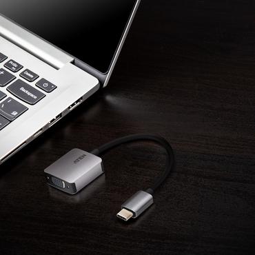 ATEN UC3002A-AT videokabel adapter USB Type-C VGA (D-Sub) Sort, Sølv