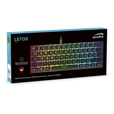 Speedlink Gaming Tastatur LETOS RGB. 60% Keyboard. schwarz retail