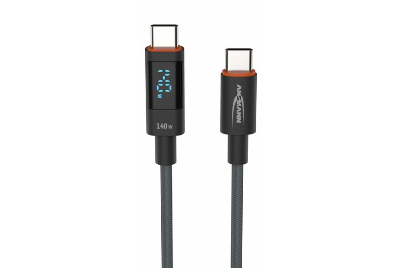 ANSMANN USB-C -> USB-C S/S     120cm Ladekabel 140W anthrazit