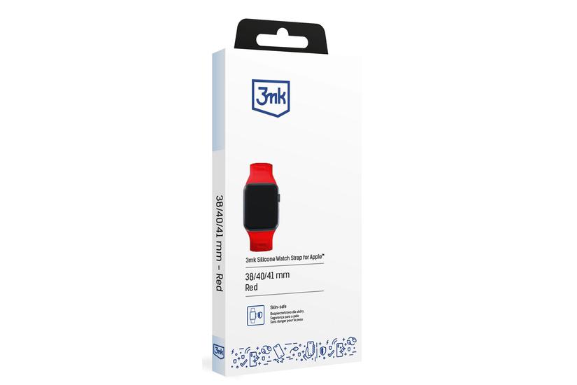 38/40/41 mm Red - 3mk Silicone Watch Strap for Apple