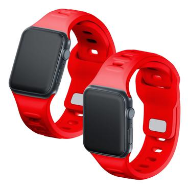 38/40/41 mm Red - 3mk Silicone Watch Strap for Apple