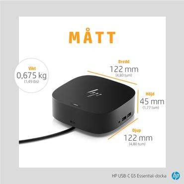 HP - Essential - dockingstation - USB-C - HDMI, 2 x DP - 10Mb LAN