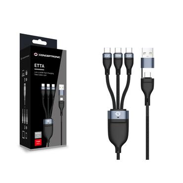CONCEPTRONIC Kabel USB2.0 -> 3-in-1 USB-C E-Mark  100W 1.50m