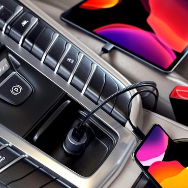 Satechi str&ouml;madapter f&ouml;r bil - USB, 24 pin USB-C - 72 Watt