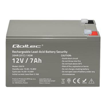 Qoltec - UPS-batteri - AGM-batteri, max. 105A, s&auml;kerhet - Bly-syra - 7 Ah