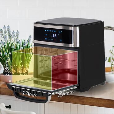 Adler AD 6309 frituregryde Enkelt 13 L Enkeltstående 2500 W Varmluftsteger Sort, Sølv