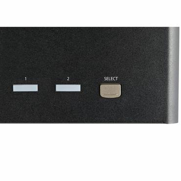 StarTech.com 2-ports DisplayPort KVM-switch f&ouml;r tre sk&auml;rmar - 4K 60&nbsp;Hz UHD HDR - Desktop DP 1.2 KVM med 2 portar USB 3.0-hubb (5 Gbit/s) och 4x USB 2.0 HID-portar, ljud - Snabbtangenter f&ouml;r omkoppling - TAA - omkopplare f&ouml;r tangentbord/video/mus/ljud - 2 portar - TAA-kompatibel