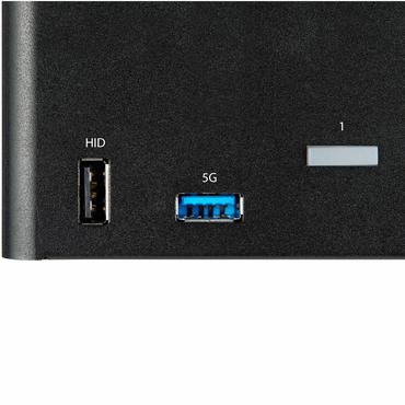 StarTech.com 2-ports DisplayPort KVM-switch f&ouml;r tre sk&auml;rmar - 4K 60&nbsp;Hz UHD HDR - Desktop DP 1.2 KVM med 2 portar USB 3.0-hubb (5 Gbit/s) och 4x USB 2.0 HID-portar, ljud - Snabbtangenter f&ouml;r omkoppling - TAA - omkopplare f&ouml;r tangentbord/video/mus/ljud - 2 portar - TAA-kompatibel