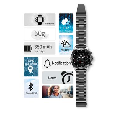 Beafon 501 3,63 cm (1.43") AMOLED 46.3 mm Mørk metallic GPS (satellit)