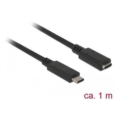 Delock - USB typ C-f&ouml;rl&auml;ngningskabel - 24 pin USB-C till 24 pin USB-C - 1 m