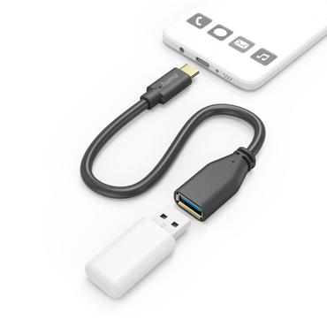 Hama 00201605 USB-kabel USB 3.2 Gen 1 (3.1 Gen 1) 0,15 m USB C USB A Sort
