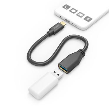 Hama 00201605 USB-kabel USB 3.2 Gen 1 (3.1 Gen 1) 0,15 m USB C USB A Sort