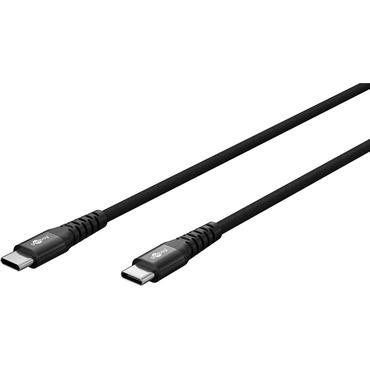 USB-C&trade; Supersoft Textile Cable with Metal Plugs, 2 m, black, black