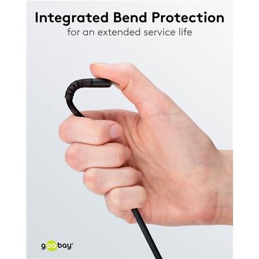 USB-C&trade; Supersoft Textile Cable with Metal Plugs, 2 m, black, black