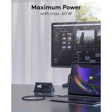 USB-C&trade; Supersoft Textile Cable with Metal Plugs, 2 m, black, black