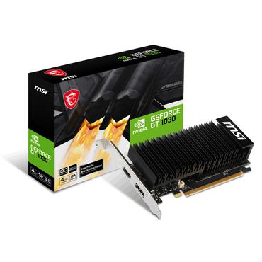MSI GeForce GT 1030 4GHD4 LP OC Grafikkort - l&aring;g profil - fl&auml;ktl&ouml;s - 4GB DDR4 - NVIDIA GT 1030 - PCI Express 3.0 x16 (x4-l&auml;ge)