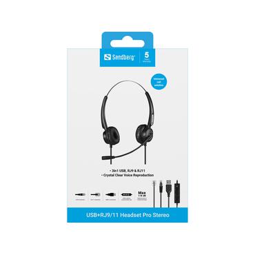 Sandberg USB+RJ9/11 Office Headset Pro Stereo - headset