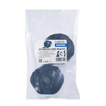 LogiLink KAB0080 kabelsamler Velcro cable tie Sort 2 stk
