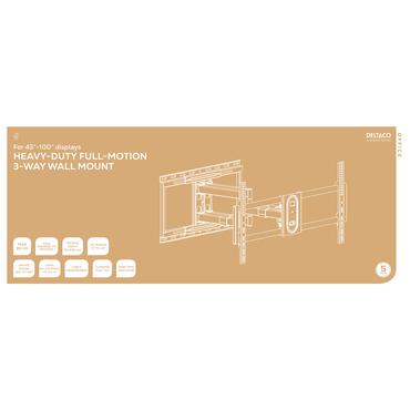 OFFICE Heavy-duty full-motion 3-way wall mount, 43-100" 80kg