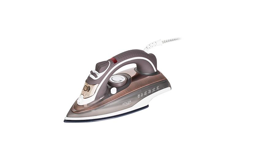 Adler AD 5030 strygejern Dampstrygejern Keramisk strygesål 3000 W Brun, Grå, Hvid