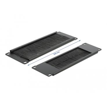 Delock Cable Management Brush Strip - stativkabeladministrationspanel med børste - 2U - 10"