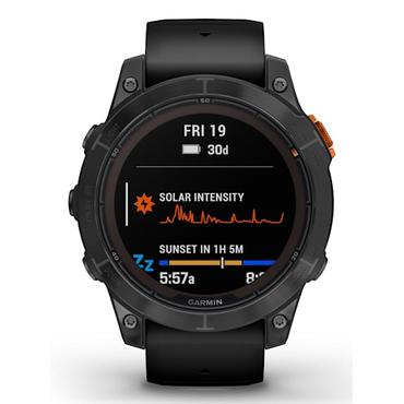 Garmin fēnix 7 Pro Solar - skiffergr&aring; - sportklocka med band - svart - 32 GB