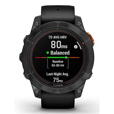 Garmin fēnix 7 Pro Solar - skiffergr&aring; - sportklocka med band - svart - 32 GB