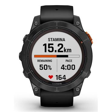 Garmin fēnix 7 Pro Solar - skiffergr&aring; - sportklocka med band - svart - 32 GB