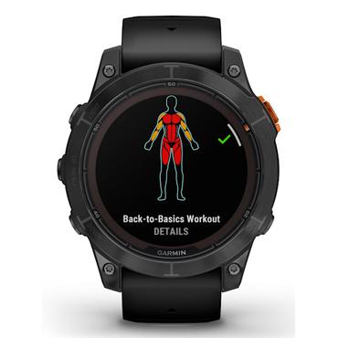 Garmin fēnix 7 Pro Solar - skiffergr&aring; - sportklocka med band - svart - 32 GB