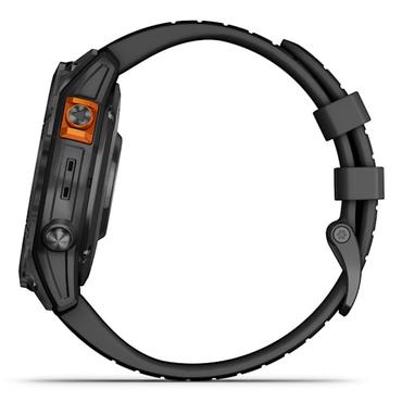 Garmin fēnix 7 Pro Solar - skiffergr&aring; - sportklocka med band - svart - 32 GB