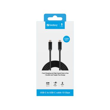 Sandberg - USB Type-C kabel - 24 pin USB-C til 24 pin USB-C - 2 m