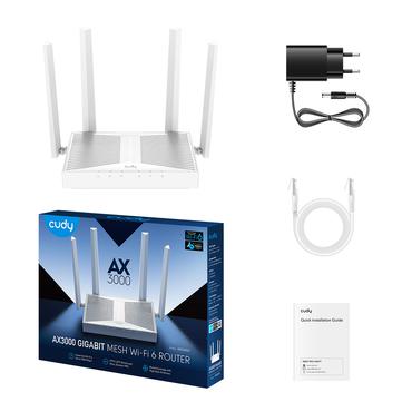 Cudy WR3000E tr&aring;dl&oslash;s router Gigabit Ethernet Dual-band (2,4 GHz / 5 GHz) Hvid