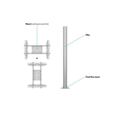 Multibrackets M Display Stand 180 Single ställ - för platt panel - silver