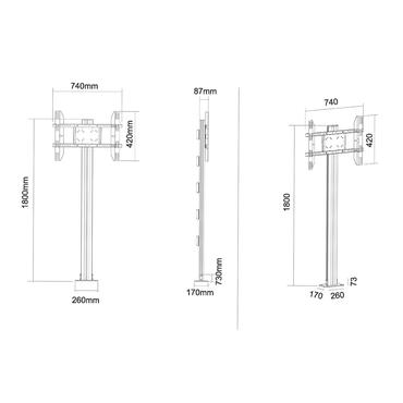 Multibrackets M Display Stand 180 Single ställ - för platt panel - silver
