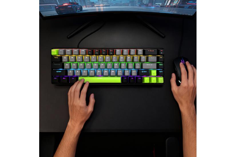 Media Tech Tangentbord - RED - 60% - Svart, Grå - USB-C