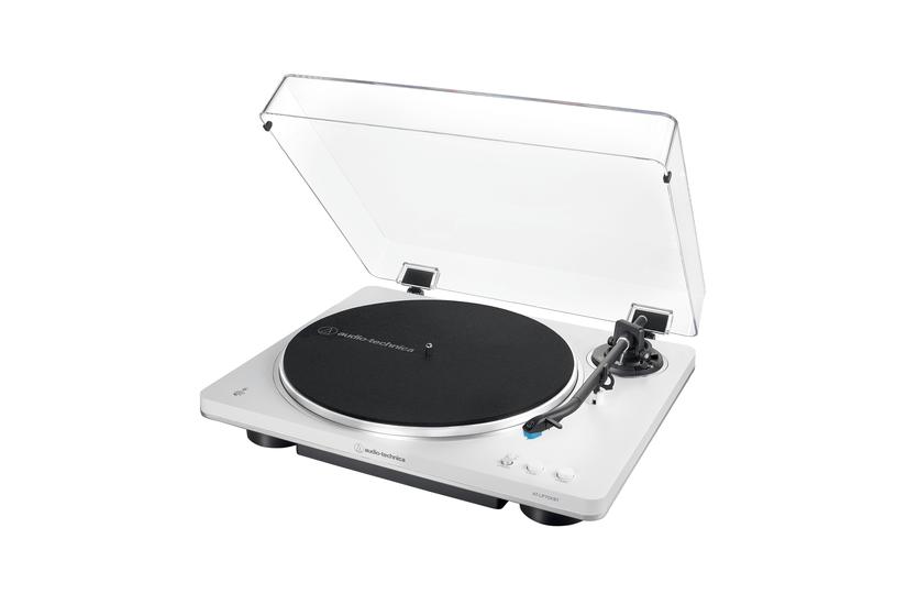 Audio-Technica AT-LP70XBT Bæltedrevet pladespiller Sølv, Hvid Fuld automatisk