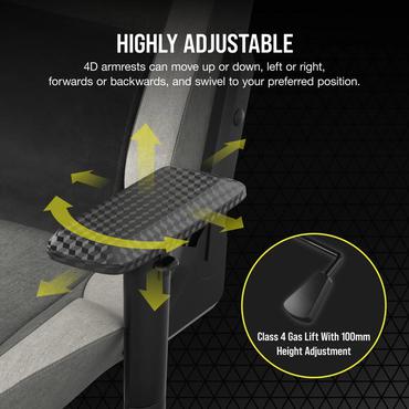 CORSAIR T3 RUSH - Gaming stol - Grå hvid