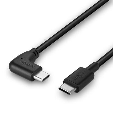 LINDY USB 2.0 Typ C Kabel, 90&Acirc;&deg; gewinkelt 1m