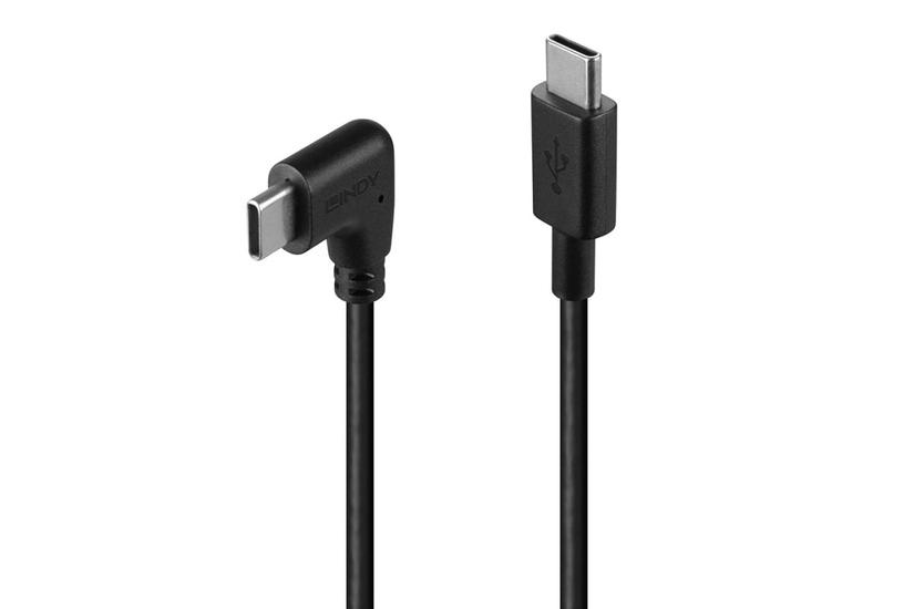 LINDY USB 2.0 Typ C Kabel, 90&Acirc;&deg; gewinkelt 1m