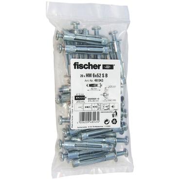 Fischer 48043 skrueanker og vægudtag 20 stk Skrue og vægstiksæt 52 mm